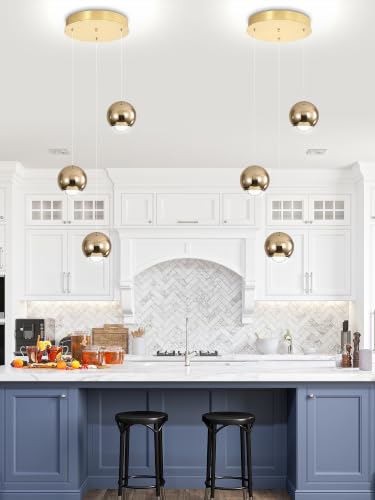 3 Light Modern Gold Pendant Light Hanging Light for Kitchen Island
