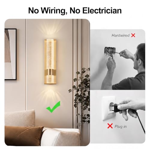 Gold Battery Operated Wall Sconce Set of 2 (2 Count)