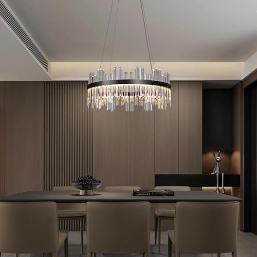 Black Led Modern Crystal Chandelier