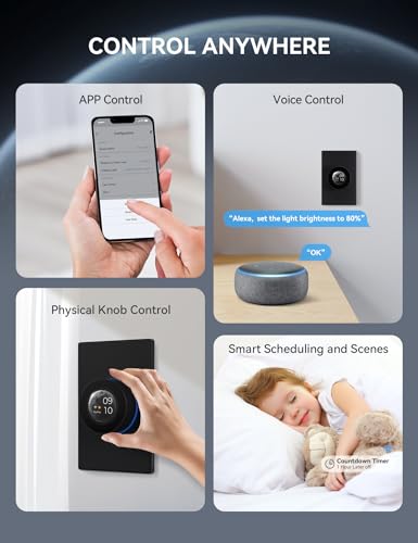 WiFi Smart Rotary Triac Dimmer with 1.8 inch TFT Display Screen