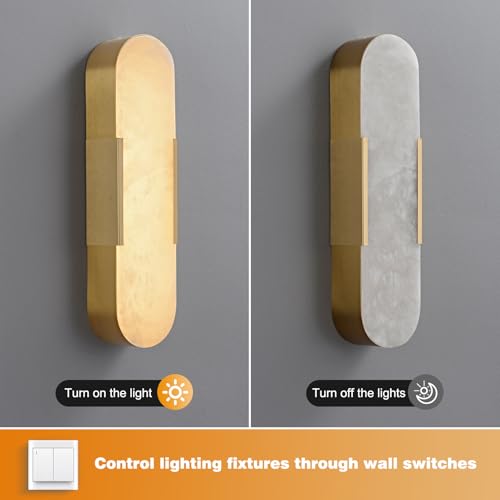 19.7" Marble Wall Sconce Alabaster Vanity Light Wall Lamps