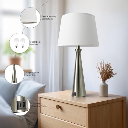 Modern Touch Lamps for Nightstand (2 Count)