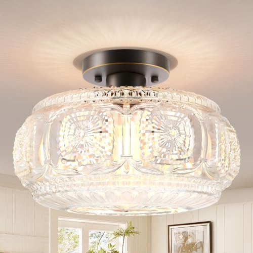 12 Inch Oil Rubbed Bronze Semi Flush Mount Ceiling Light Fixture