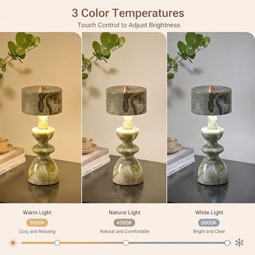 Green Marble Touch Lamp