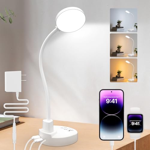 15W LED Desk Lamp with USB Charging Ports