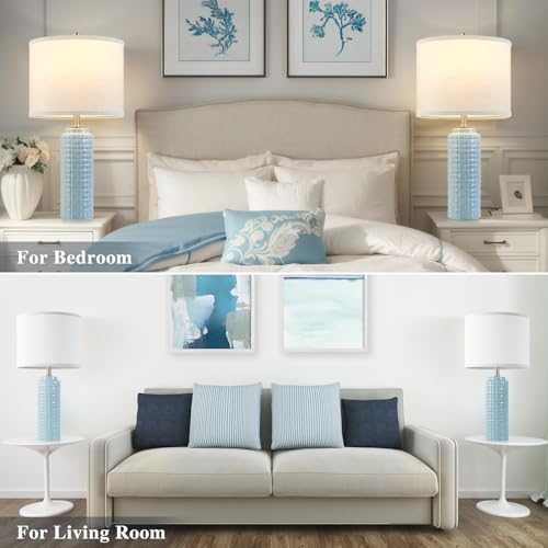 24.8" Ceramic Bedside Lamps Set of 2 (2 Count)