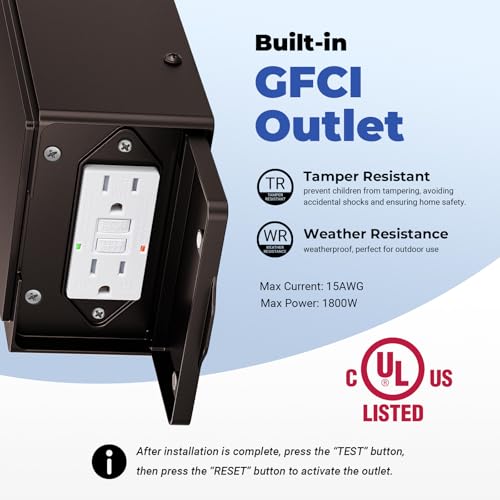 Motion Sensor Exterior Lighting Fixtures for House with GFCI Outlet