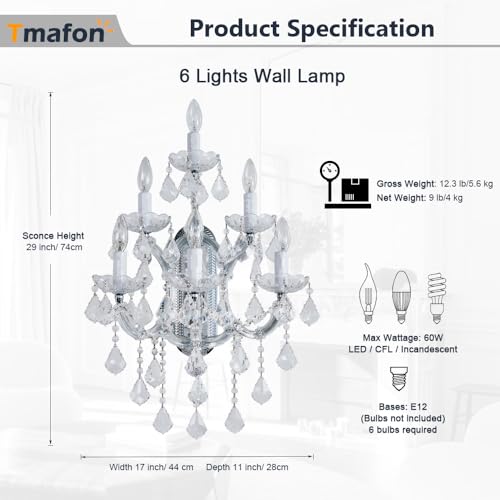 Large Modern Crystal Wall Lamp