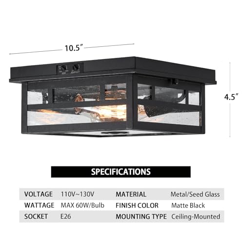 Outdoor Flush Mount Motion Sensor Ceiling Light