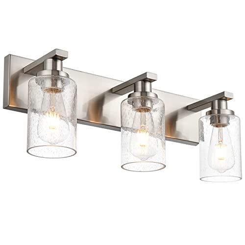Brushed Nickel Bathroom Vanity Light Over Mirror