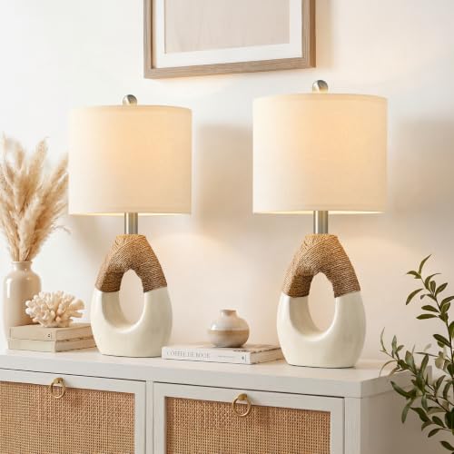 19'' Boho Small Table Lamps Set of 2 for Bedroom (2 Count)