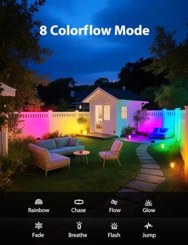 RGBW Flood Lights Outdoor with Remote (4 Count)