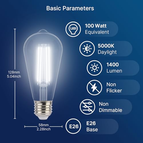 Dusk to Dawn Outdoor Sensor ST19 LED Edison Bulb (2 Count)