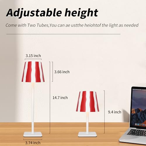 Outdoor Waterproof Cordless Wireless Rechargeable Portable Top Touch Battery Operated Powered LED Table Lamp Desk Lamp Lights for Restaurant Kitchen Patio Dinner Dining