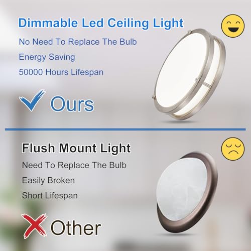 DLLT 2Pack Flush Mount LED Ceiling Light (2 Count)