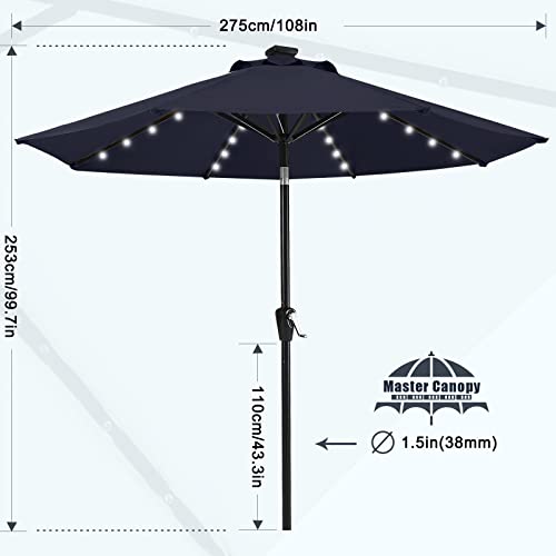 9ft Patio Umbrella with Solar Lights