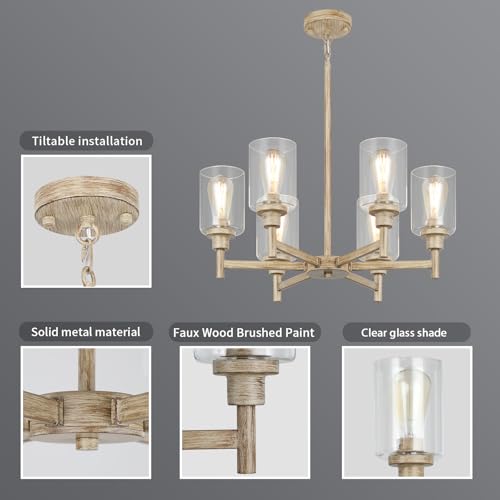 6 Light Rustic Farmhouse Chandelier