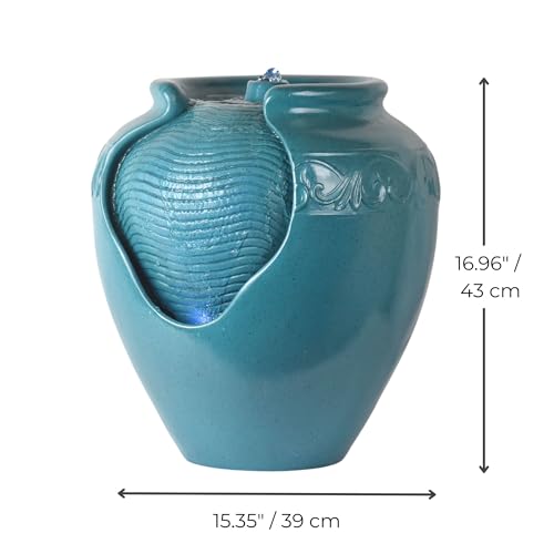 Floor Glazed Pot Water Fountain with Built