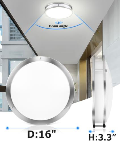 16” Brushed Nickel Flush Mount Ceiling Light Fixture