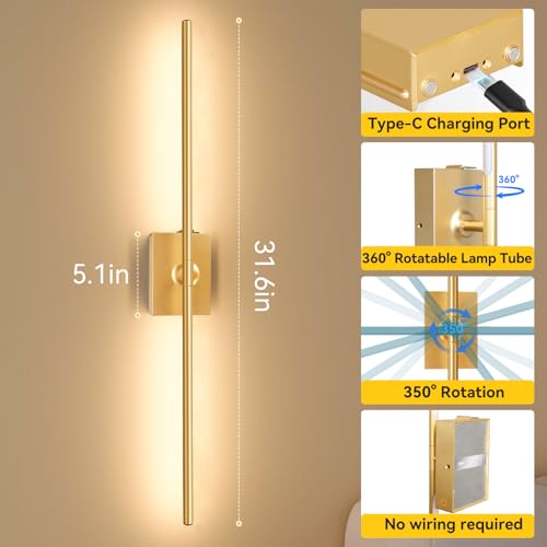 Battery Operated Wall Sconces Set of 2 (2 Count)