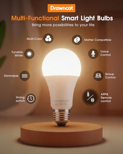 A19 Smart LED Light Bulb with App Control & Remote (4.5 Count)