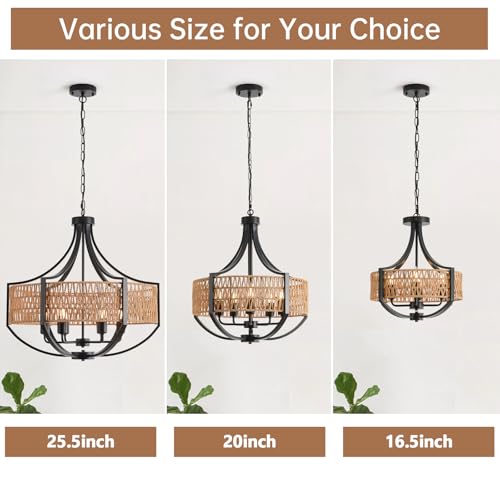 16.5" Rattan Chandelier