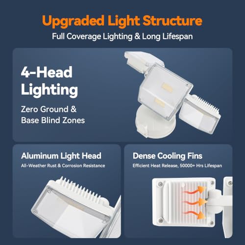 85W 10000LM Switch Controlled Outdoor Flood Lights (White)
