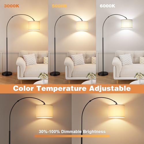 70" Dimmable Arc Floor Lamp with Remote
