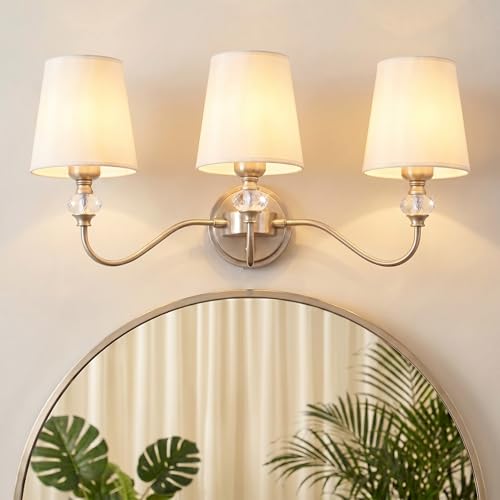 3 Light Bathroom Vanity Light Fixtures Over Mirror