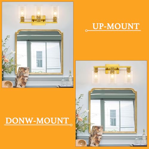 Gold 3 Light Bathroom Vanity Light