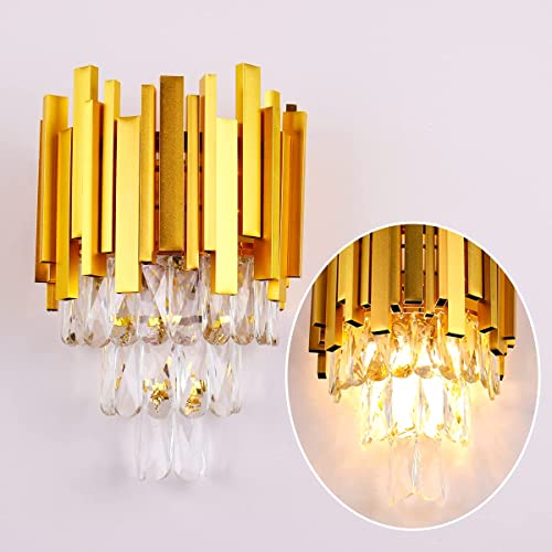 Crystal Wall Sconce Lights 3 Tiers Crystal Wall Lamp
