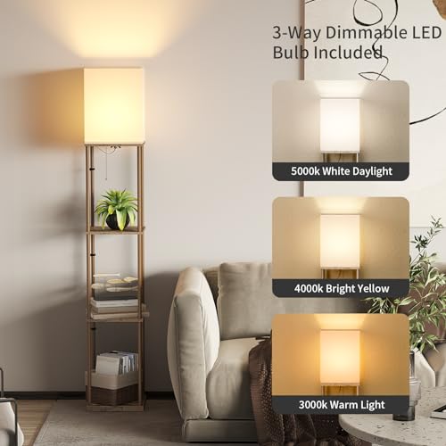 Floor Lamp with Shelves