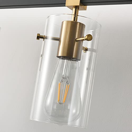 1 Light Vintage Vanity Light Bathroom Light Fixture Over Mirror for Bath Glass Shade Wall Light Black and Brass Lighting Fixture