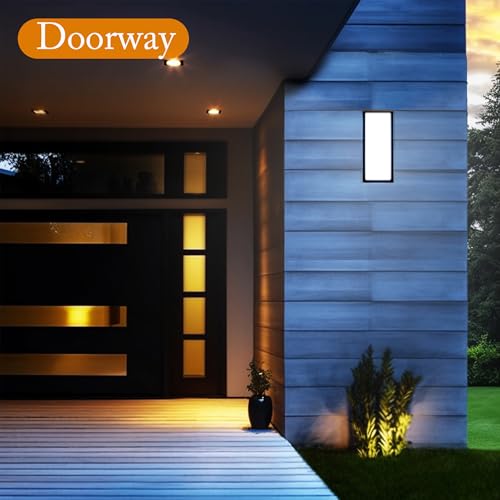 14in Dusk to Dawn Modern Black Outdoor Wall Light Fixtures