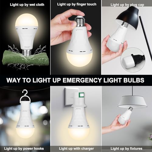Rechargeable Emergency Light Bulbs for Power Outage (2 Count)