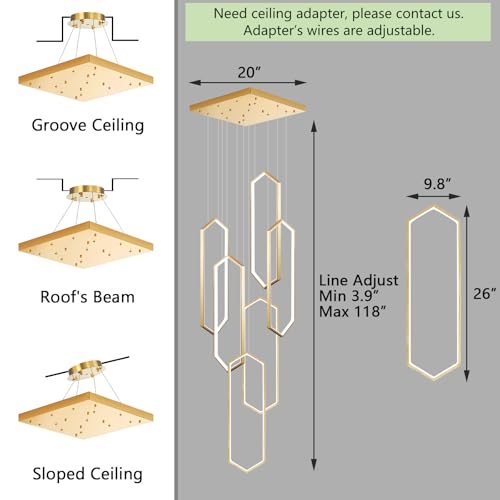 6 Rings Chandelier Modern