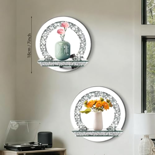 Mirrored Candle Sconces with Acrylic Diamond