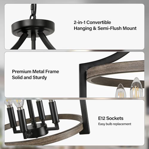 4 Light Farmhouse Chandelier