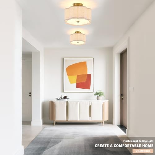 13" Gold Semi Flush Mount Ceiling Light