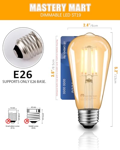 Dimmable Vintage E26 LED Light Bulb (16 Count)