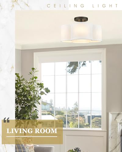 Black Semi Flush Mount Ceiling Light