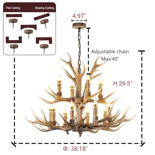 Farmhouse Antler Chandelier 12