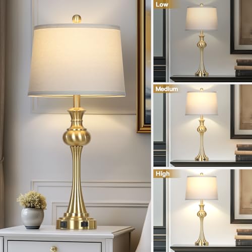 28.75" Gold Table Lamps for Living Room (2 Count)