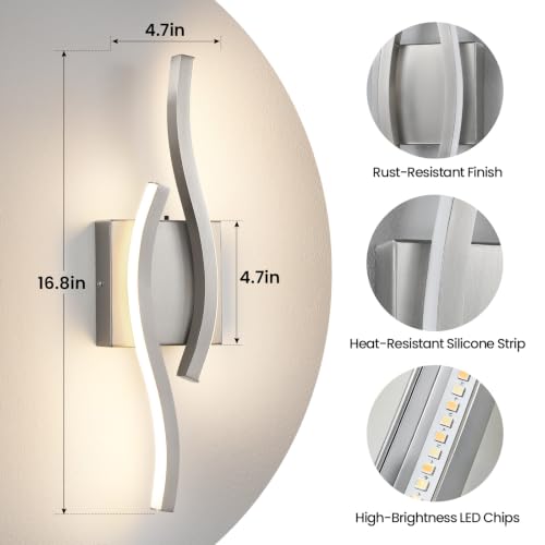 Nickel LED Bathroom Vanity Lights