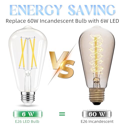 Edison Bulbs E26 LED Bulb 60 watt Non (6 Count)