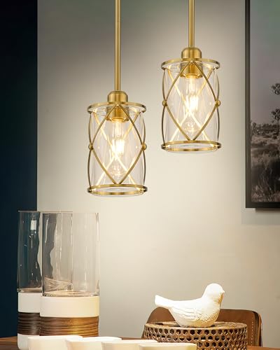 Brushed Gold Pendant Lights Kitchen Island (2 Count)