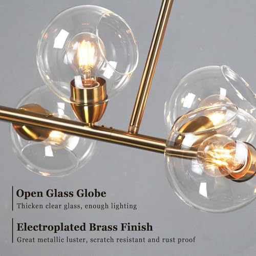 50" Open Globe Clear Glass Chandelier