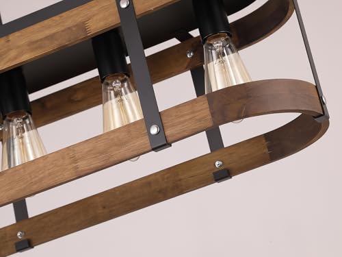Rustic Farmhouse Wood Kitchen Island Lighting