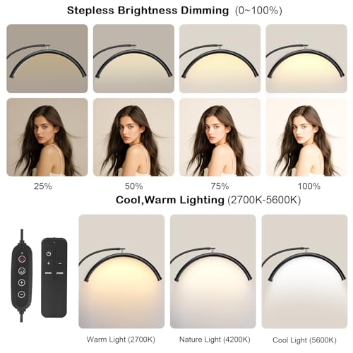 Half Moon Lash Light with 4X Magnifier for Eyelash Extensions