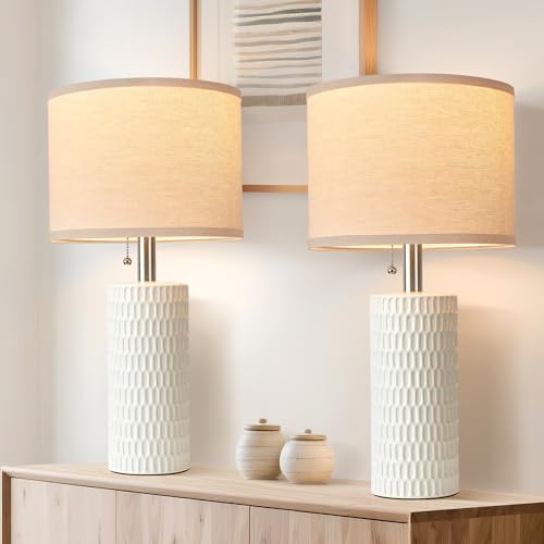 20.5" Modern Ceramic Table Lamps for Bedroom Set of 2 (2 Count)